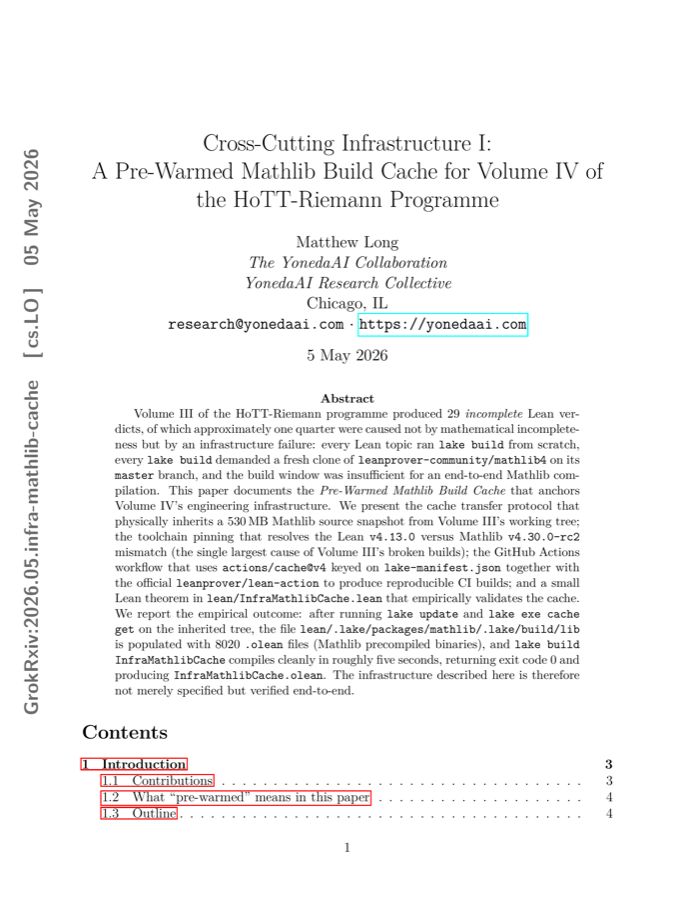 Pre-Warmed Mathlib Build Cache